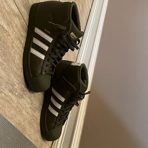 Brand New High Top Pro Model J Adidas. Olive Green with White stripes.